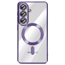 Avizar Hoes voor Galaxy S26 MagSafe Flexibel Schokbestendig met Chromen Rand