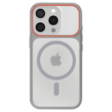 Avizar MagSafe Hoesje voor iPhone 15 Pro Gerookte Achterkant met Versterkt Siliconen Frame