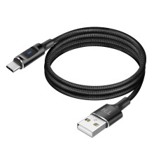 Avizar Gevlochten Nylon USB-A naar USB-C Oplaadkabel 2.4A - LED - 1.5m