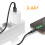 Avizar Cabo USB-A para USB-C com LED e Carga Estável 2.4A Nylon Trançado 1.5m 5