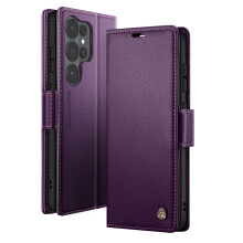 CaseMe Etui Geschikt voor Galaxy S26 Ultra Anti-RFID Glanzend Ledereffect
