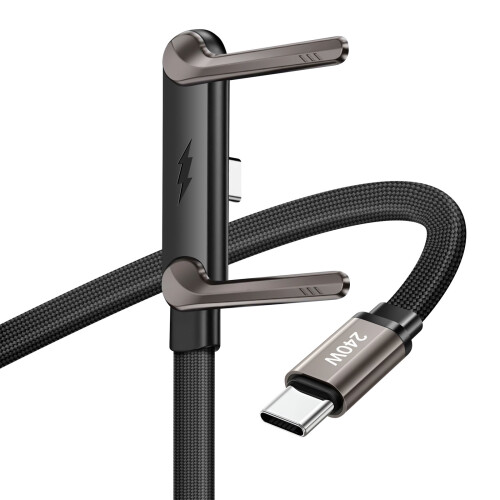 Avizar Câble USB-C vers USB-C Power Delivery 240W Conception Coudé 1.5m 1