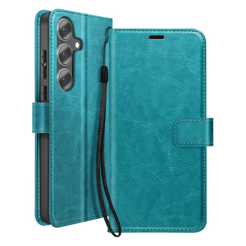 Mayaxess Wallet Case for Galaxy S25 FE with Lanyard and Stand Function