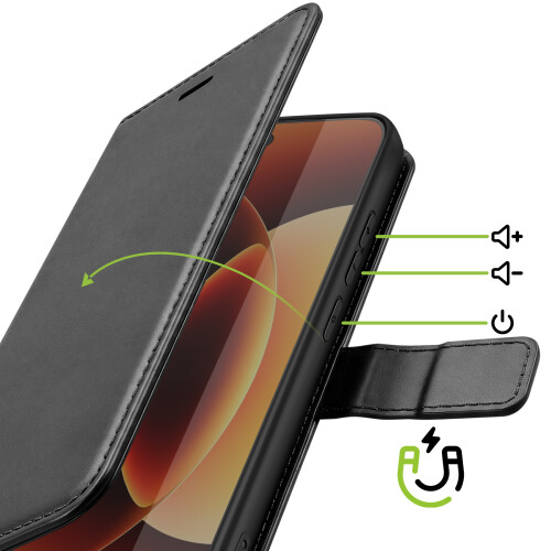 Mayaxess Wallet Case for Xiaomi 17 with Wrist Strap and Stand Function 2