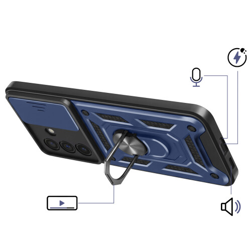 Mayaxess Hülle Galaxy A57 mit Kamera Schieber und Magnetring 2
