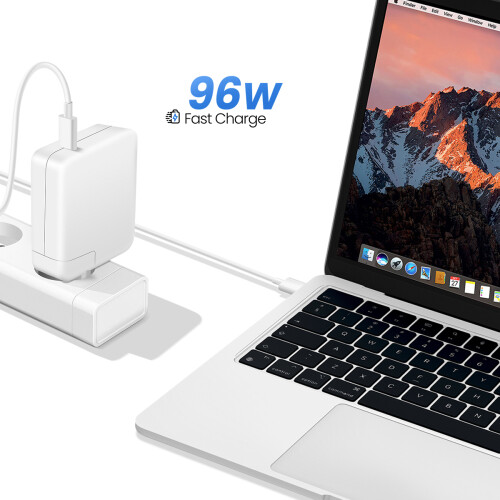 Avizar MacBook USB-C Netzladegerät, Schnellladen, 96W - Weiß 1
