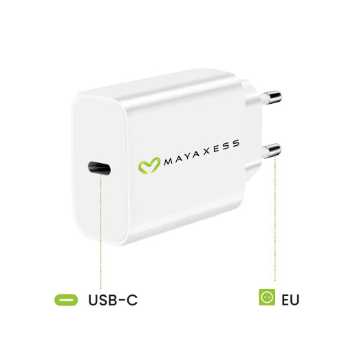 Mayaxess Chargeur Secteur pour iPhone 13 18W + Câble Lightning 1m 2