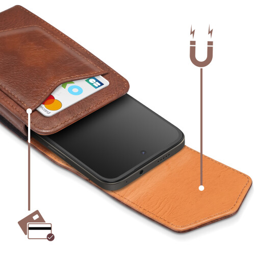 Avizar Capa de cinto para smartphone de 6,7 a 6,9 polegadas com fecho magnético e porta-cartões 2