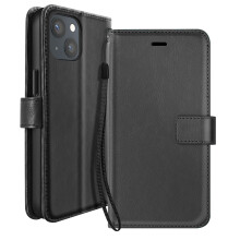 Mayaxess Portemonnee Hoesje voor iPhone 13 met Polsbandje en Standaard