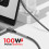 Forcell Câble USB-C vers USB-C 100W Power Delivery 3.0 Tressé Carbone 1m 5