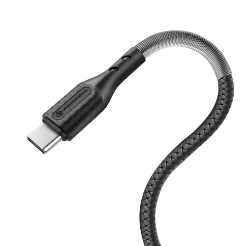 Forcell Câble USB-C vers USB-C 240W Power Delivery 3.1 Tressé Carbone 1m 1
