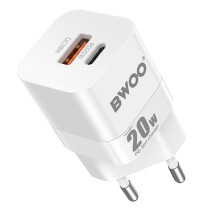 Bwoo Chargeur Secteur Rapide Universel Double Port USB-C et USB 20W