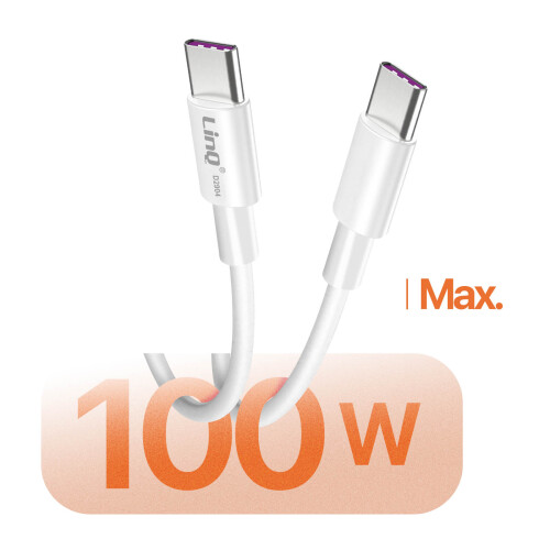 LinQ Câble USB-C vers USB-C 100W Compatible Android Auto et Apple CarPlay 65cm 2