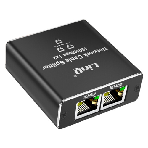 LinQ RJ45 Gigabit 1000 Mbps Ethernet Duplicator for 2 Simultaneous Devices 1