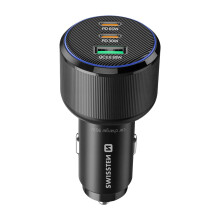 Swissten Cargador de coche 2x USB-C Power Delivery 95W y USB 3.0 30W Quick Charge