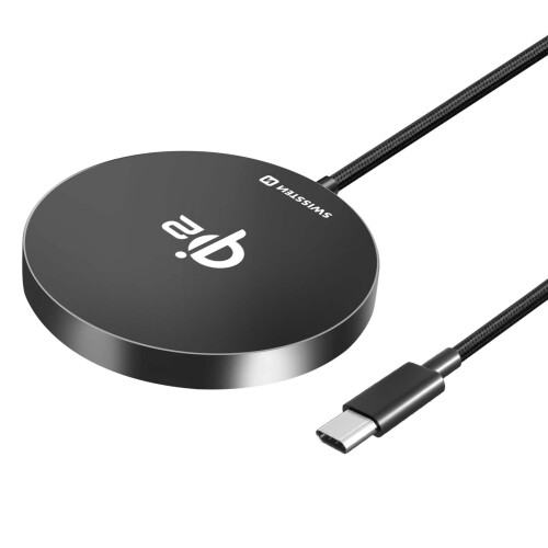 Swissten Qi2 MagSafe Ladegerät 15 W mit 1,5 m Kabel 1