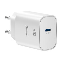 Swissten Chargeur Secteur USB-C GaN 20W Power Delivery avec Protection Intégré
