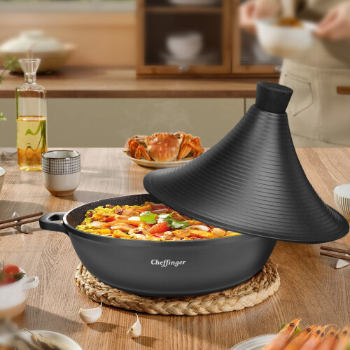 Cheffinger Taginepan 28 cm Marmeren Coating met Soft-touch Handvatten 1