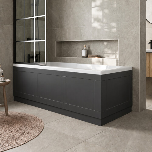 1700mm Front Side Bath Panel & 750mm End Panels 18mm MDF for Bathroom Baths Traditional Matt Blue 1