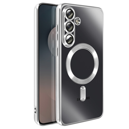Avizar Soft Shockproof Magsafe Case for Galaxy S25 FE with Chrome Edge 1