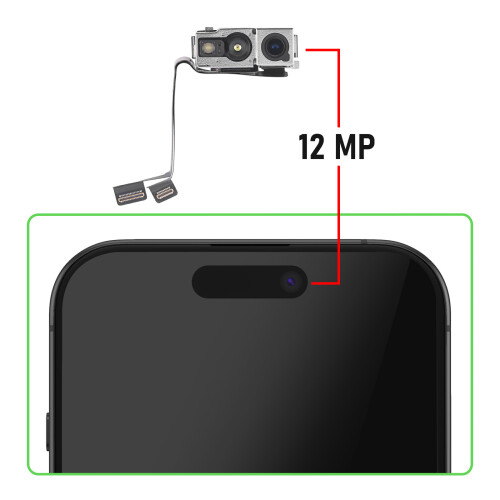 Clappio Frontkamera iPhone 16 Pro TrueDepth Face ID kompatibel 2