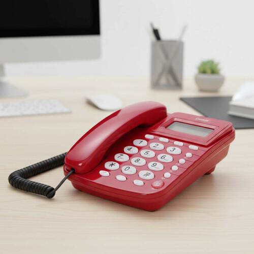 Avizar Telefone fixo com fio multifuncional com ecrã LCD / Rediscagem / Alarme 2