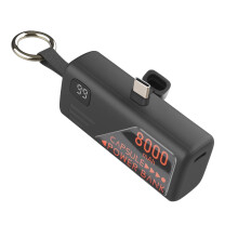 LinQ Mini Powerbank 8000 mAh mit integriertem USB-C Schlüsselanhänger