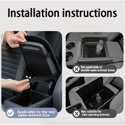 Universal Car Armrest Pad Center Console Riser Cushion Black 1