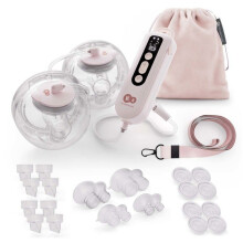 Kinderkraft GENTLEFLOW elektrische dubbele borstkolf 1800 mAh met tepelhoedjes inbegrepen, gemakkelijk te vervoeren, 180 ml roze