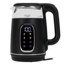 Sähkökannu - ADLER - AD 1305 bs - 1,7 L - 5 lämpötilan säätöä - LED-värinäyttö