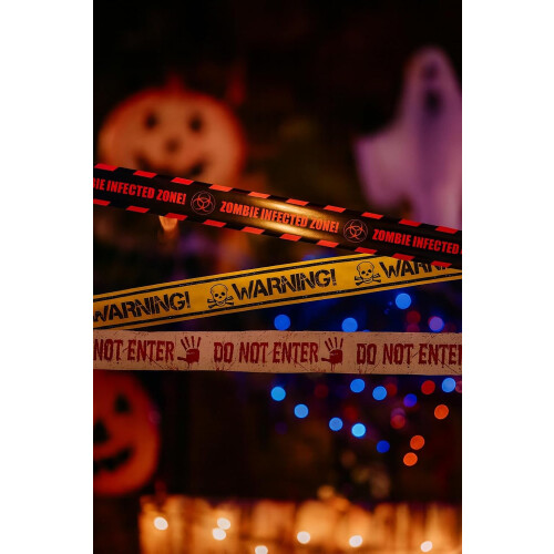 Halloween Warning Tape Set Zombie Infected Zone Decorations 1