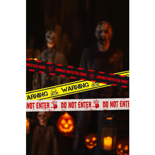 Halloween Warning Tape Set Zombie Infected Zone Decorations 2