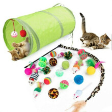 21pcs/ set Pet Kit Collapsible tunnel Cat toy Funny channel spring balls Mouse shape, Pet Supplies, Gift for Cat Lovers, Indoor Cat Essentials