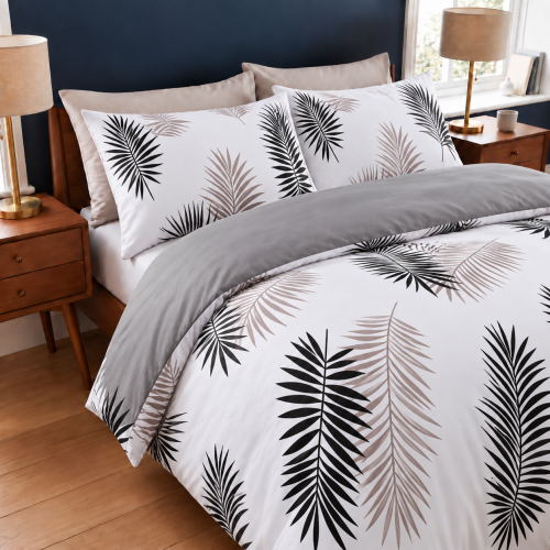 Imperial Rooms Reversible Floral & Leaf Print Duvet Cover Bedding Set 2