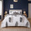 Imperial Rooms Reversible Floral & Leaf Print Duvet Cover Bedding Set 1