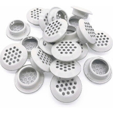 20pcs Air Vents 25mm Circular Soffit Vent Stainless Steel Round Vent Mesh Hole Louver For Kitchen Bathroom Cabinet Wardrobe (white)
