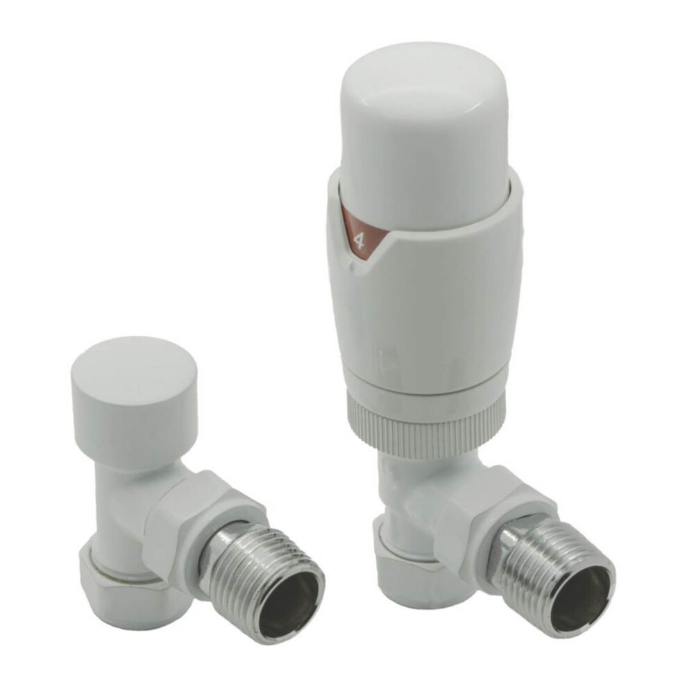 B&Q - Modal Trv Angled Radiator Valve And LockshieldWhite - Image 2