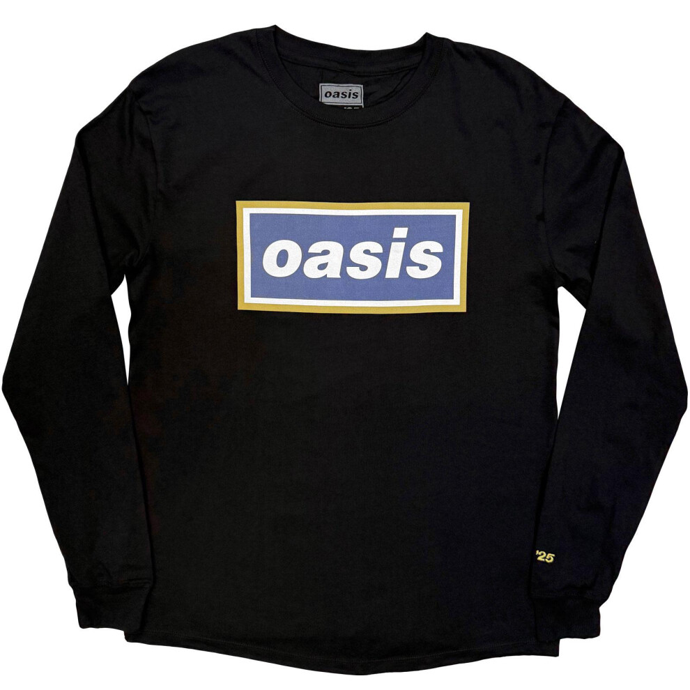 Oasis (S, Black) Unisex Adult Logo Long-Sleeved T-Shirt