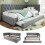 Misvayli Grey Upholstered Daybed 3ft Single, Velvet Sofa Bed with Second Pull Out Bed, 90x190cm Slatted Frame, No Mattress 5