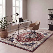 (160 x 230 cm 5 ft 3 in x 7 ft 7 in, BLACK RED TRADITIONAL- CASHMERE RUG) Large Rugs Living Room Bedroom Traditional Carpets