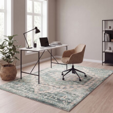 (160 x 230 cm 5 ft 3 in x 7 ft 7 in, OLIVE GREEN GEOMETRIC- CASHMERE RUG) Large Rugs Living Room Bedroom Traditional Carpets