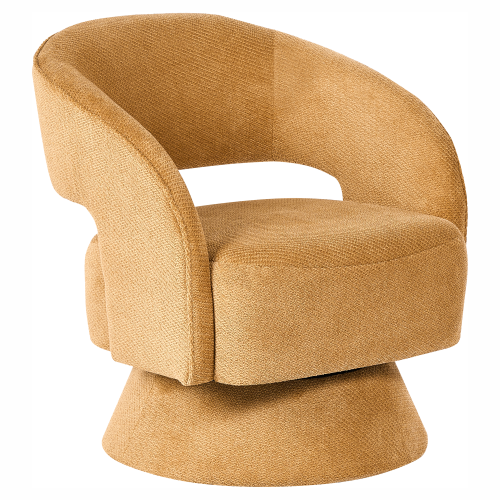 Beliani Swivel Armchair NAANTALI Mustard