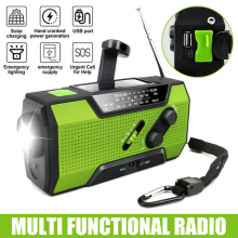 AM/FM Wind Up Solar Radio Portable Hand Crank Dynamo Light Torch USB Charger