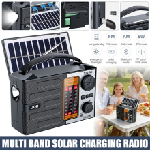 Portable Solar AM FM Radio USB Charger Camping LED Light Torch UK