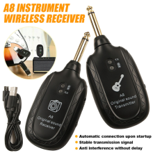 A8 USB Rechargeable Wireless System for Guitar Bass Transmitter Receiver Set