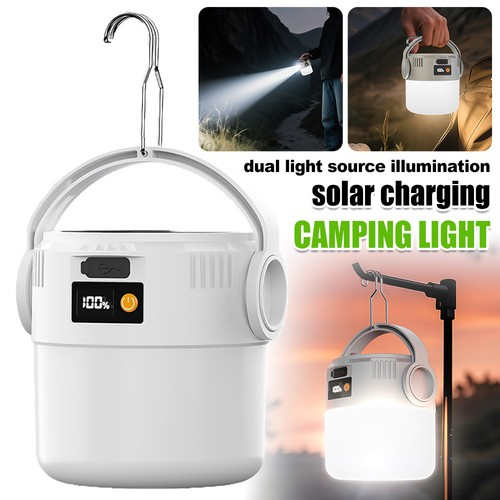 LED Camping Light Solar Powered USB Rechargeable Ultra Bright Waterproof Lamp