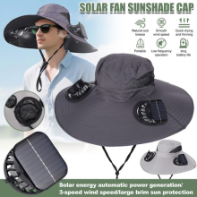Solar Powered USB Fan Outdoor Fishing Hat Sun Protection Portable Cooling Cap