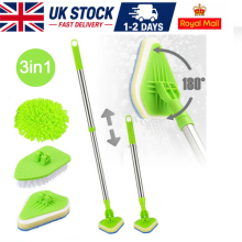Telescopic Bathroom Mop Bath Shower Tile Cleaning Kit Floor Scrub Brush Cleaner