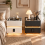 Floating Bedside Table with 3-Colour Light, Wireless Charger & Lock Drawer Mlkpc 1