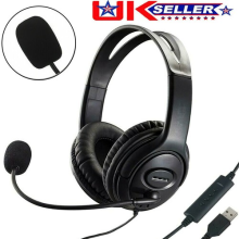 USB Headphones with Microphone Headset Noise Cancelling For Skype Laptop PC Gift